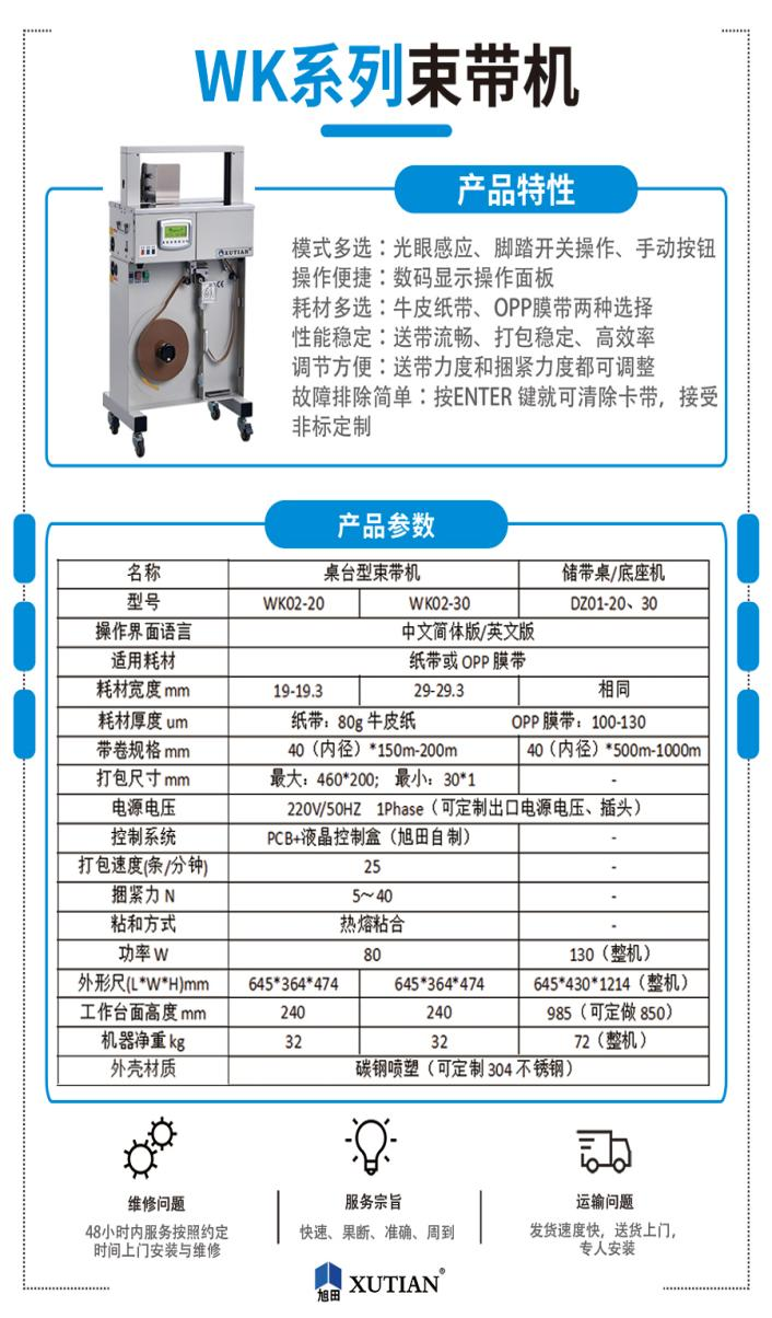 wk系列束帶機參數特點标